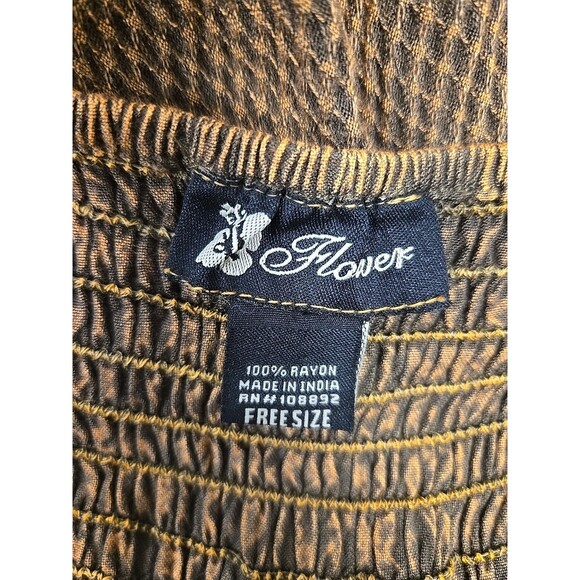 Flower Bohemian Boho Renaissance Midi Dress Brown /Green Women’s Free Size - Picture 5 of 9